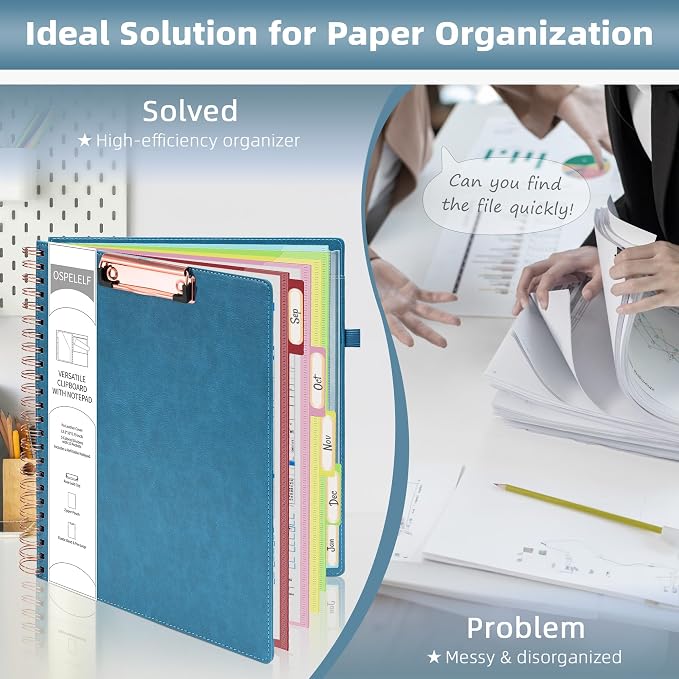 Ospelelf Foldable Spiral Clipboard Folio - Image 5