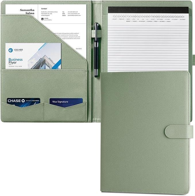 Mymazn Padfolio, Portfolio Folder, Legal Pad Holder, Resume Folder | Faux by Mymazn