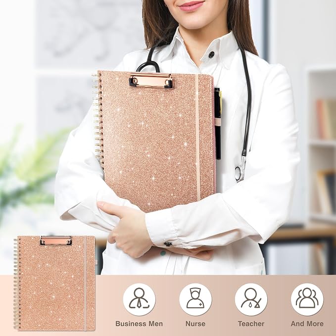 Ospelelf Clipboard with Storage Spiral Clipboard Folio - Image 5