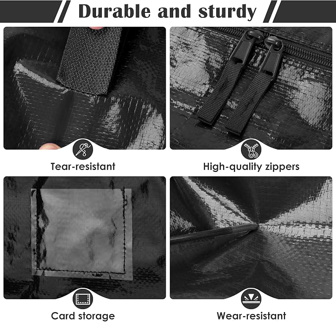 6 Pack Moving Bags with Full-Open Side Zipper, Extra Large 93L Heavy Duty - Image 5