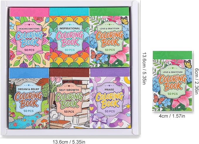 Women's Mini Coloring Book, 6 Pack Small Coloring Books - Image 3