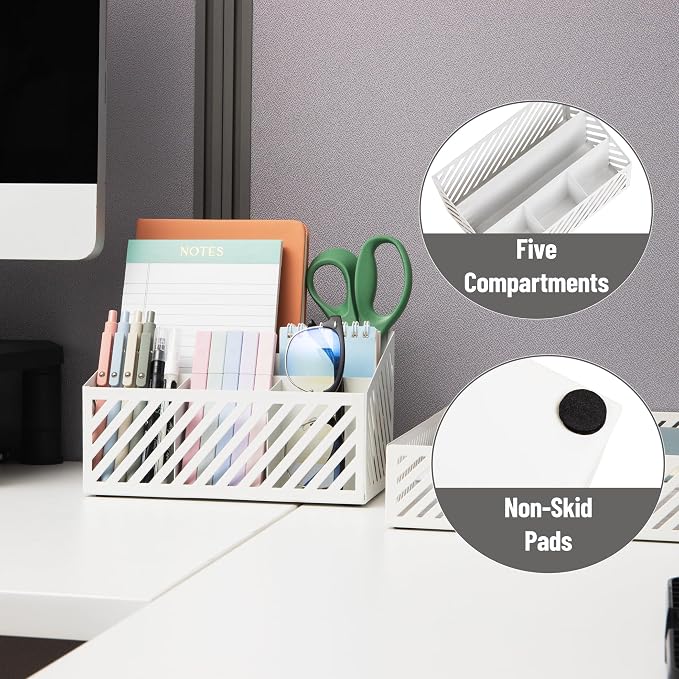 Mind Reader Desktop Organizer and Mail Sorter, Five Compartments, Office - Image 4
