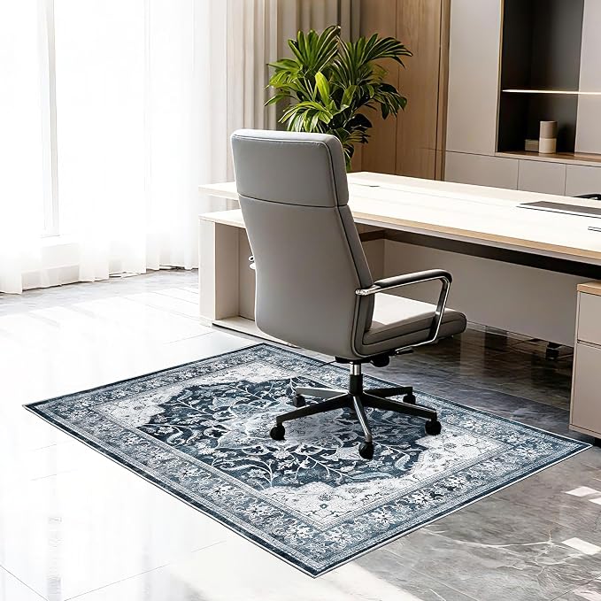 Office Chair Mat for Hardwood Floor & Tile Floor, Machine Washable Office Area by Ufeekare