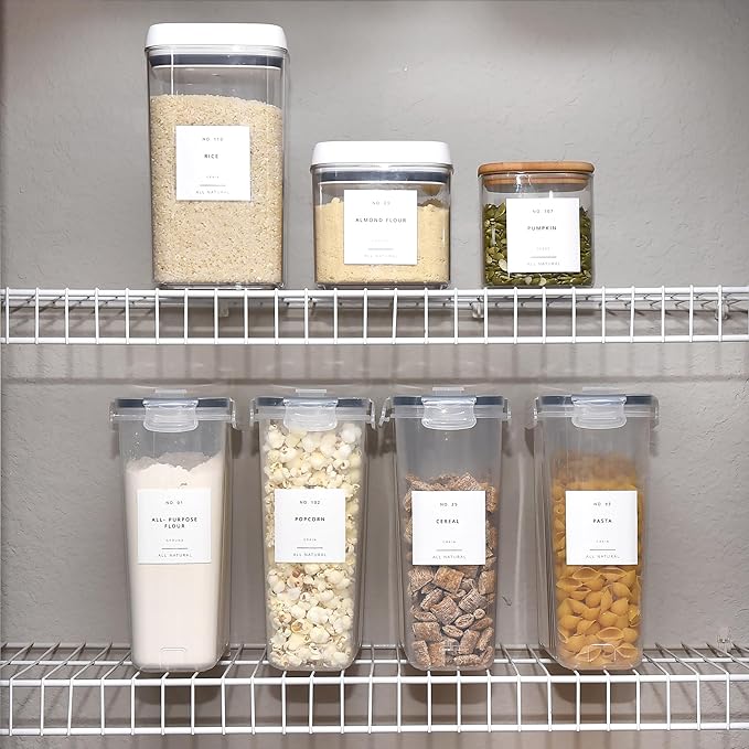 Pantry Labels for Food Containers 179 Labels Set | Pre-Printed Stickers | 2 - Image 2