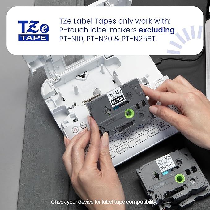 Brother Genuine TZe231~1/2” Black Print on White Label Tape. Each: 0.47 in x - Image 2