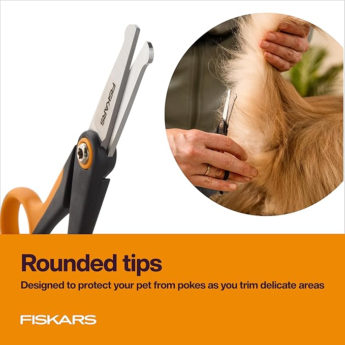Fiskars Pet, Dog & Cat Grooming Scissors, Rounded Tips & SoftGrip Handle - Image 3