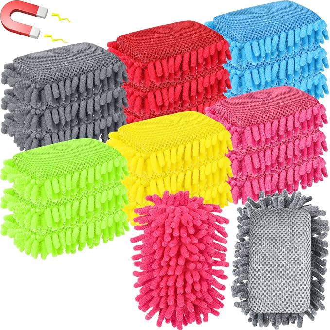 Sherr 18 Pcs Microfiber Shag Magnetic Dry Erase Erasers Washable Whiteboard by Sherr