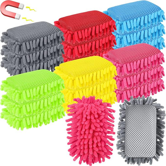Sherr 18 Pcs Microfiber Shag Magnetic Dry Erase Erasers Washable Whiteboard by Sherr