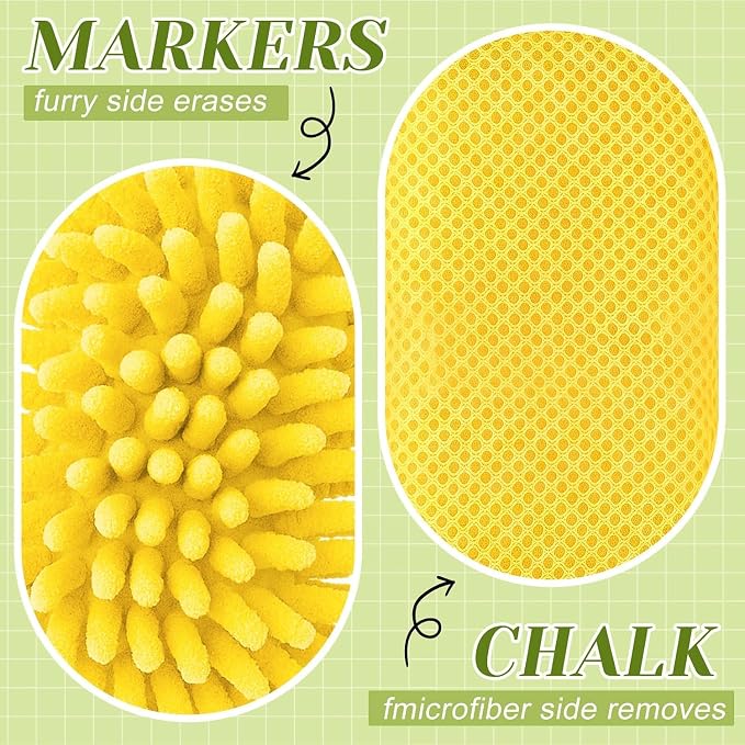Zonon 4 Pieces Dry Erase Eraser Microfiber Shag Washable Whiteboard Eraser - Image 4
