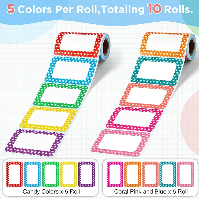 Outus 1000 Pcs Colored Sticker Labels Rolls Rectangular Coding Labels 2 X 3 - Image 2