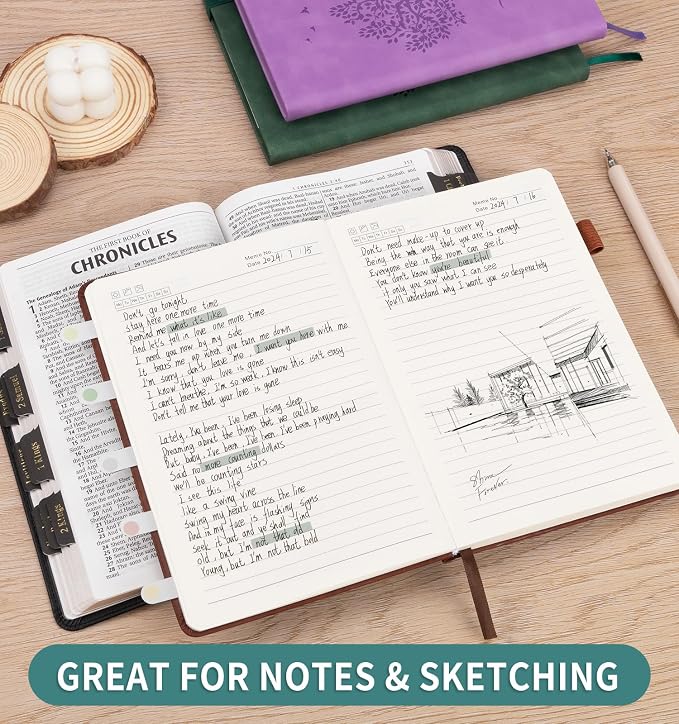 6 Pack Lined Journal Notebook for Women Men, A5 Hardcover Leather Journals for - Image 3