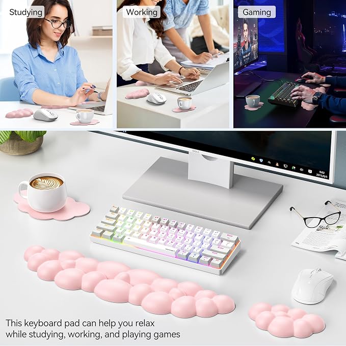 TECKNET Cloud Keyboard Wrist Rest Set, Cloud Wrist Rest - Image 7