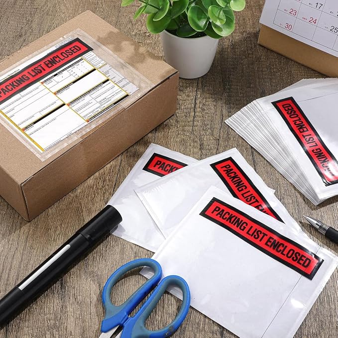 100 Count Packing List Envelopes, 7.5 x 5.5 Inch Clear Adhesive Shipping Pouches - Image 6