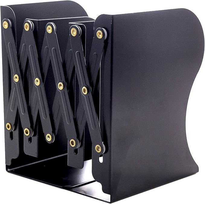 Adjustable Bookends Metal Book Ends by Gardesk--HomeOrganizerDecorExpert