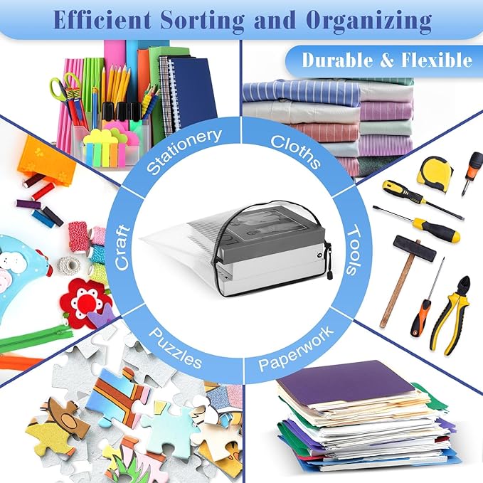 Jetec 32 Pcs Mesh Zipper Bags Toy Storage Bikini Organizer Bag Bolsas Para Guardar Trajes De Baño Waterproof Zipper Reusable Pouch Puzzle Multipurpose for Storage Office(Black,15 x 11 Inch)-DeskLoop Office