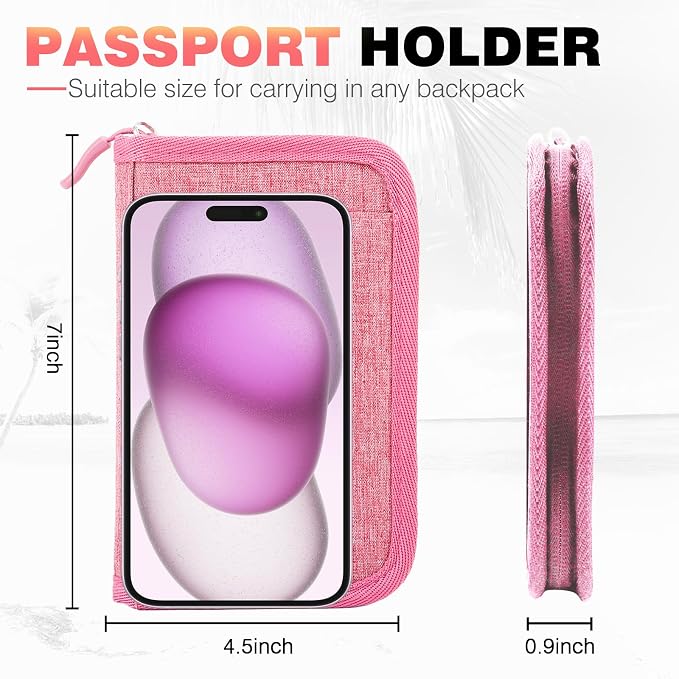 Single Passport Holder for Travel, RFID Travel Document Organizer for Women - Image 2