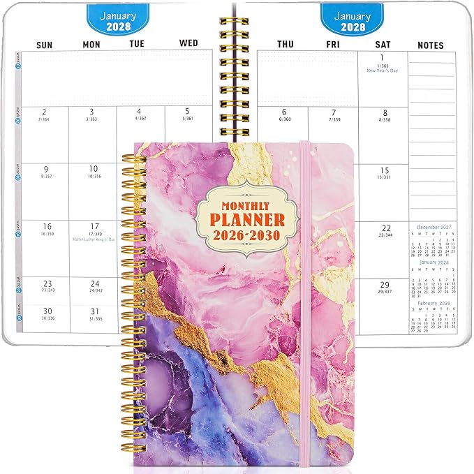 5-Year Monthly Planner 2026-2030, A5 Size, 60-Month Calendar by Aosemili