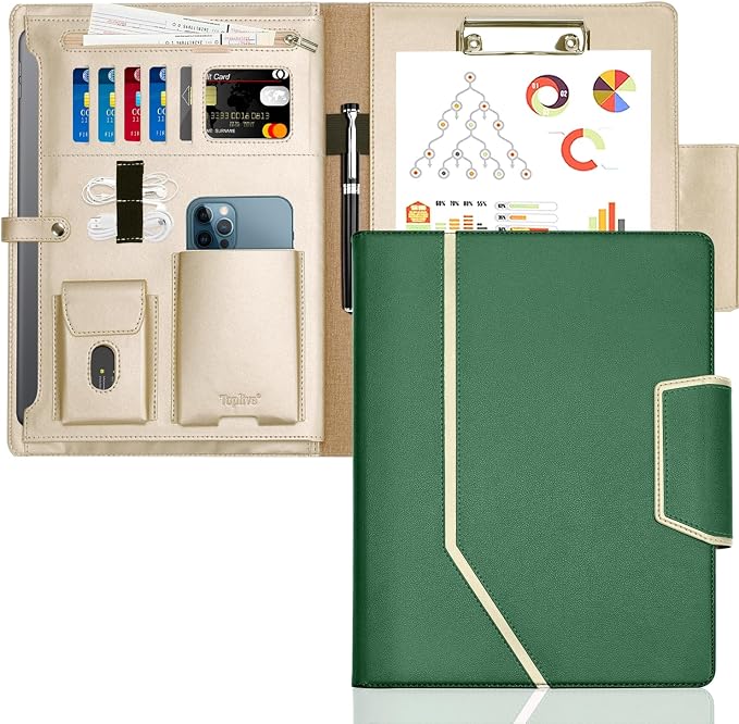 Toplive Padfolio Portfolio Case, Conference Folder Executive Business Padfolio by Toplive