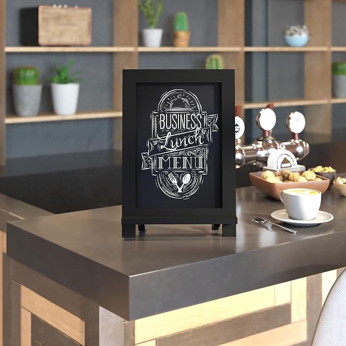 HBCY Creations Black Wooden Tabletop Chalkboard - Image 5