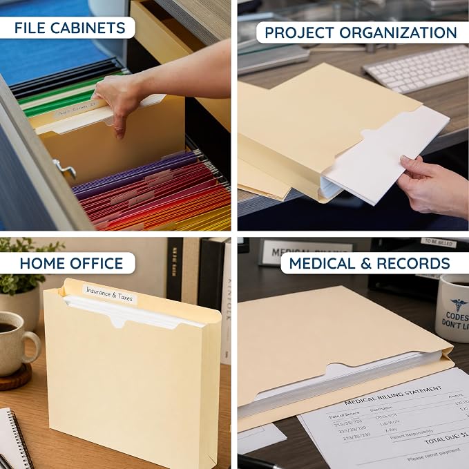 Blue Summit Supplies 2 Inch Manila File Jacket, 50 Folders, Reinforced Straight - Image 6