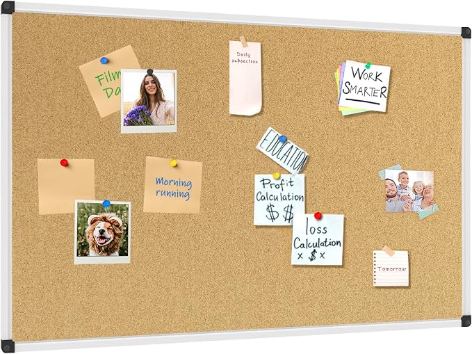XBoard Cork Board Bulletin Board 48 x 31 inch, Corkboard by XBoard