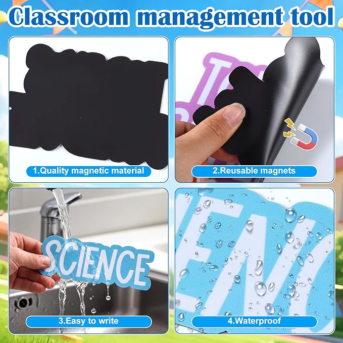AmazingSpark 12 Pcs Class Subjects Magnets Pastel Classroom Daily Schedule - Image 4