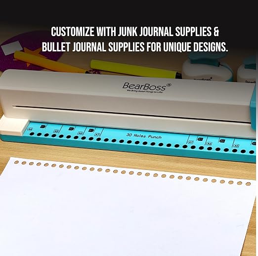 Bearboss 30 Hole Paper Punch, Planner Hole Punch, Adjustable Hole Puncher - Image 5