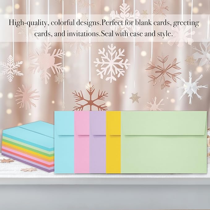 Slapaflife 50 pack 4x6 envelopes, 4x6 colored envelopes - Image 6