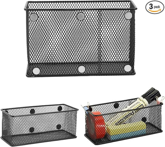 Neudeco Locker Shelf Organizer, Magnetic Pencil Holder, Metal Storage Basket by Neudeco