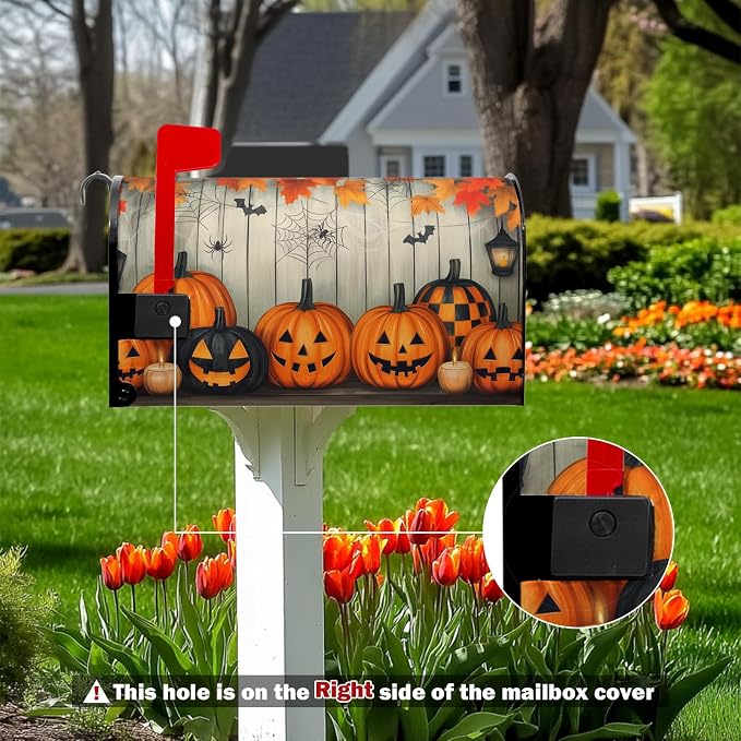Halloween Mailbox Covers Magnetic Fall Spooky Pumpkin Mailbox Cover Standard - Image 5