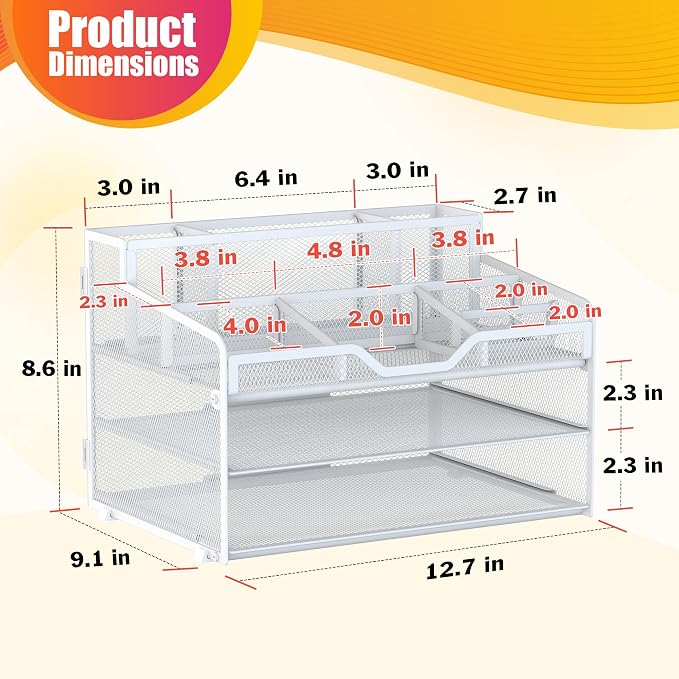 Docnest 3 Tier Mesh Desk Organizer - Image 2