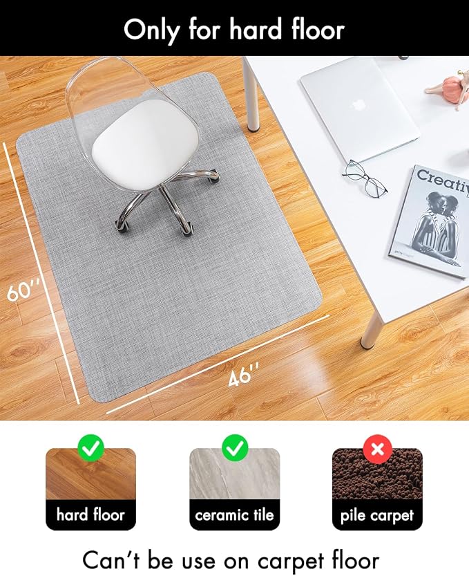BARoyal Office Chair Mat for Hardwood Floor Under Desk Computer Rolling Chair - Image 3