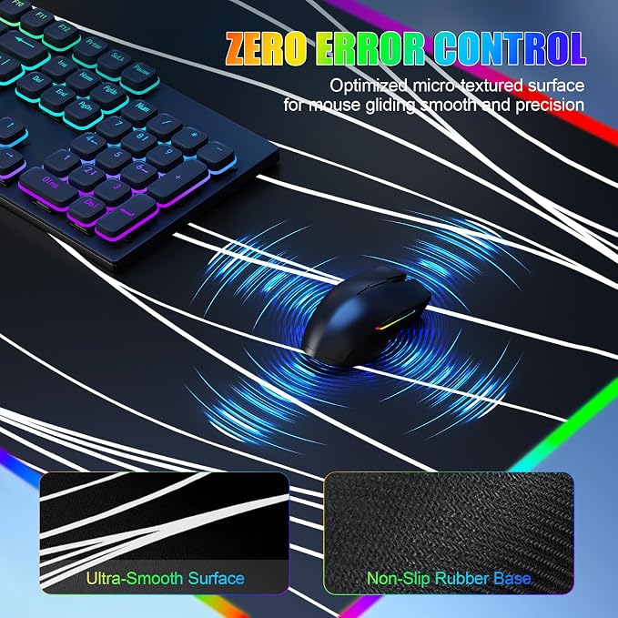 RGB Mouse Pad with Foldable Phone Stand Wireless Charger, 31.5"x11.8" XL Gaming - Image 5