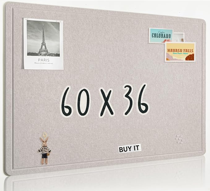 AKTOP Large Cork Bulletin Board, Decorative CorkBoard Photo Display Board by Buynow