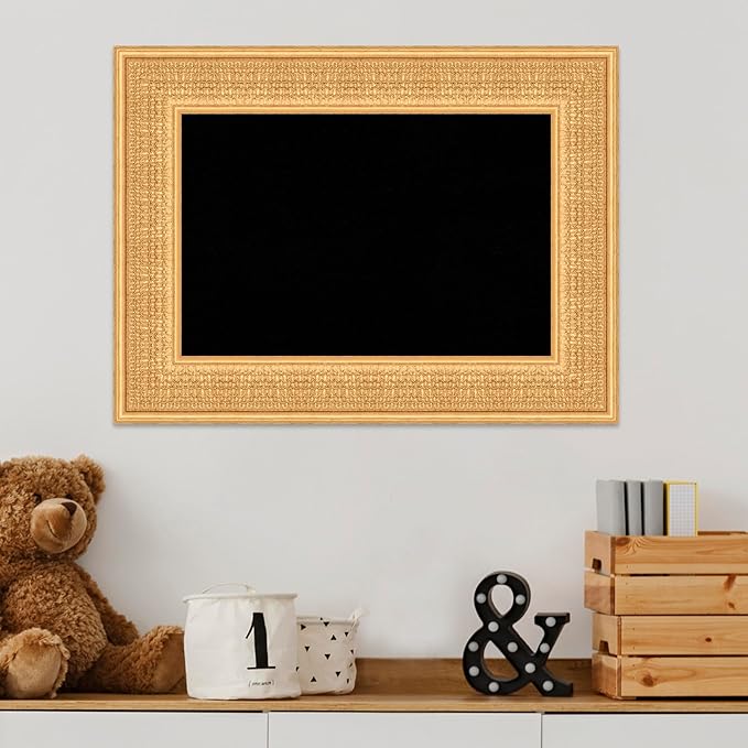 Amanti Art Black Cork Board for Wall, 18x24 Vision Board with Gold Wood Frame, Small Corkboard Office Decor for Home Organization, Traditional Corkboard Pinboard to Display Items for Home-DeskLoop Office