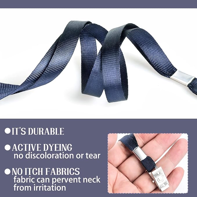 LOCONHA 100 Pack Navy Blue lanyards Lanyards - Image 4