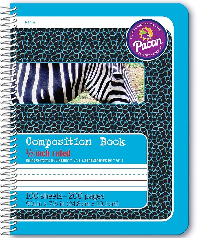 Pacon Primary Composition Spiral Book 1/2-in. Ruled, 100 Sheets by Pacon