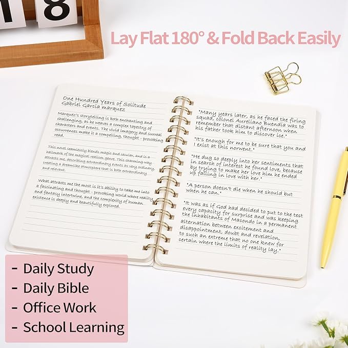 Lined Spiral Notebook College Ruled A5 Journal Book for Note Taking, 160 Pages Writing Journal for Office and Home School Supplies 5.75 x 8.125 inch (Reefblue Green Brown)-DeskLoop Office