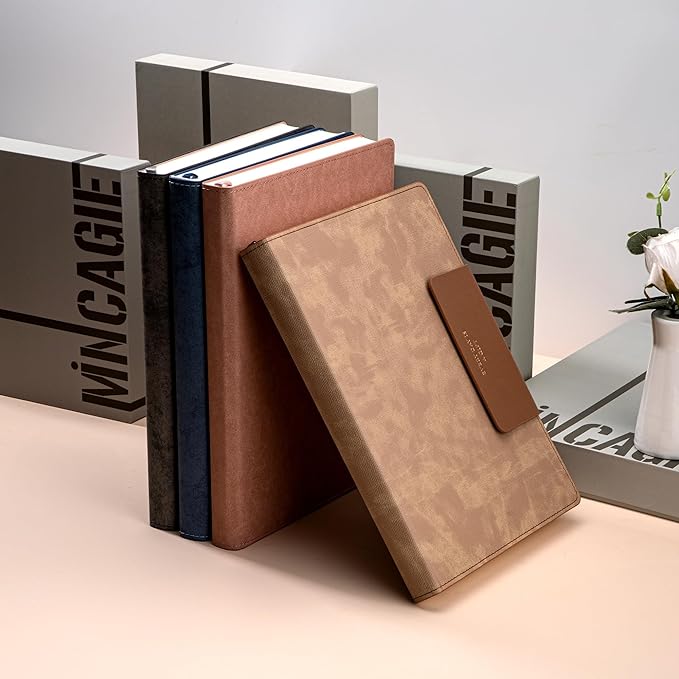 Leather Journal for Men 320 Pages B5 Large Journaling Notebooks with 100 GSM Thick Paper Journals for Writing Notebook for Men & Women with Buckle Closure Work Diary, 7.28" x 10.23", Brown-DeskLoop Office