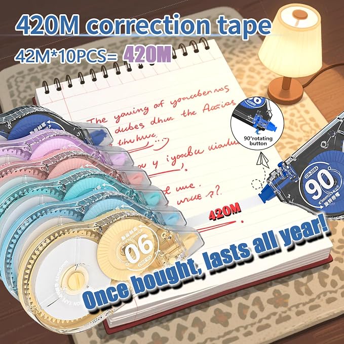 CHANGLi Extra-long Precision White Correction Tape 10-PACK–Instant Coverage - Image 5