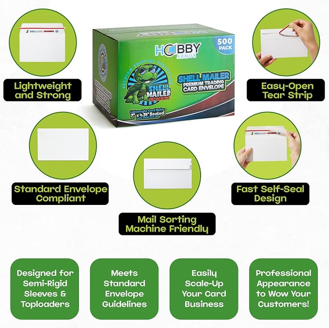 500 Pack Shell Mailer Incognito Trading Card Envelopes by Hobby Armor, Perfect - Image 3