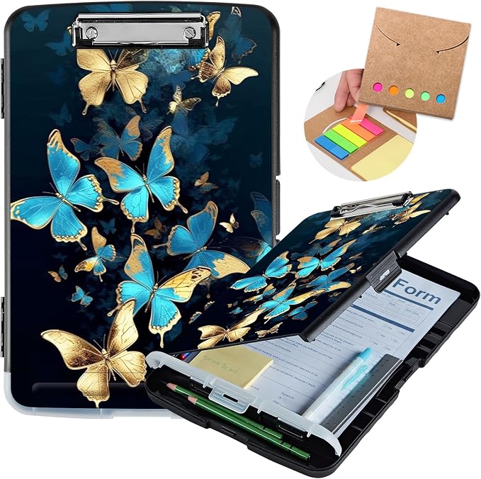 Clipboard with Storage, Heavy Duty Plastic Storage Clipboard with Low Profile by Unknown