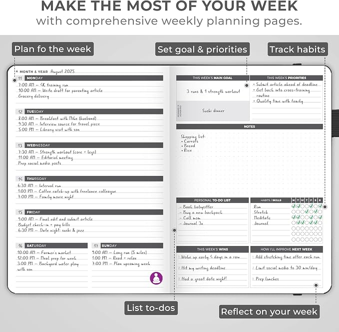 Clever Fox Planner Large – Undated Weekly & Monthly Planner - Image 6