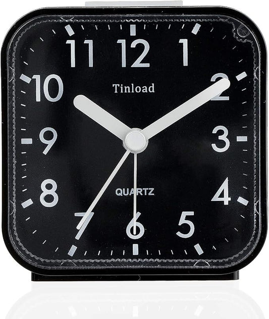 Tinload Small Battery Operated Analog Travel Alarm Clock Silent Non Ticking by Tinload