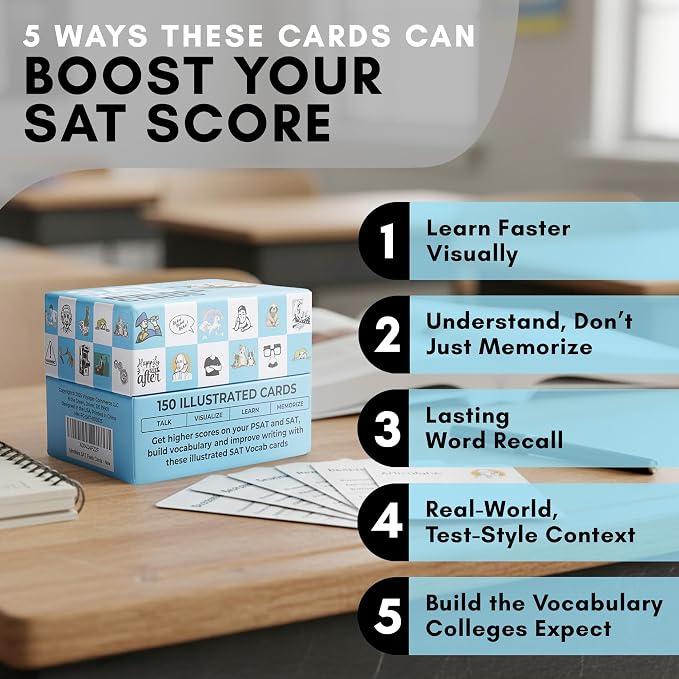 SAT Vocabulary Builder Flash Cards & Study Guide 2026 – 150 Visual Learning - Image 4