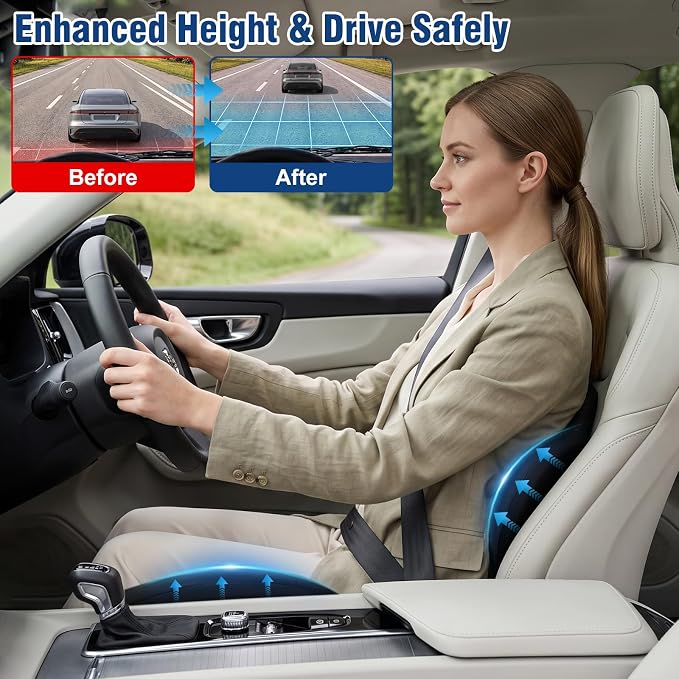 Car Seat Cushion with Lumbar Support Pillow, Memory Foam Office Chair Cushion - Image 3