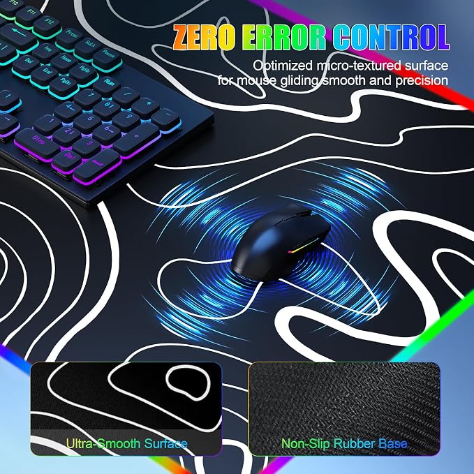 RGB Mouse Pad with Foldable Phone Stand Wireless Charger, 31.5"x11.8" XL Gaming - Image 5