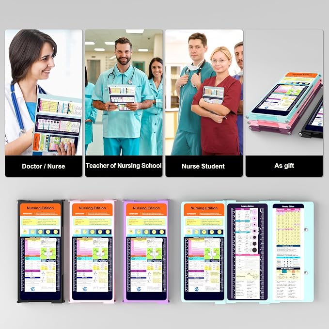 Nursing Clipboard Foldable Pocket Size-Nursing Edition Cheat Sheets Aluminum 3 - Image 10