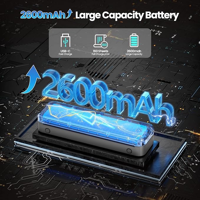 Phomemo M834 Portable Printer Wireless for Travel, Bluetooth Thermal Printer 8.5" x 11"&A4, Compatible with iOS,Android & PC,Inkless Mobile Printers for Travel,Office,School,Home,Gray-DeskLoop Office