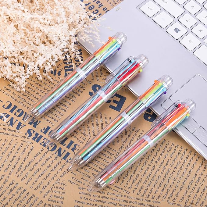 favide 22 Pack 0.5mm 6-in-1 Multicolor Ballpoint Pen, 6-Color Retractable - Image 4